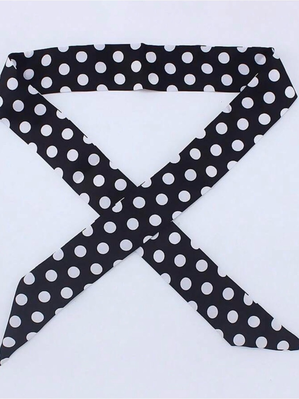 Black & White Polka Dot Skinny Scarf - Unbranded